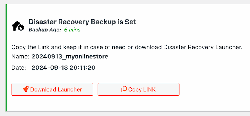 Disaster recovery options