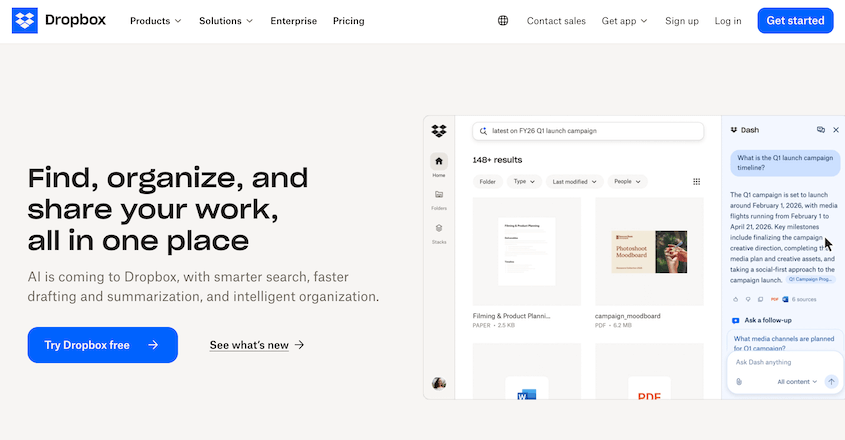Dropbox cloud storage
