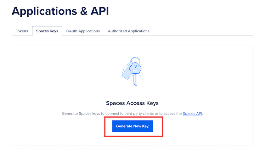 Generate DigitalOcean Spaces key