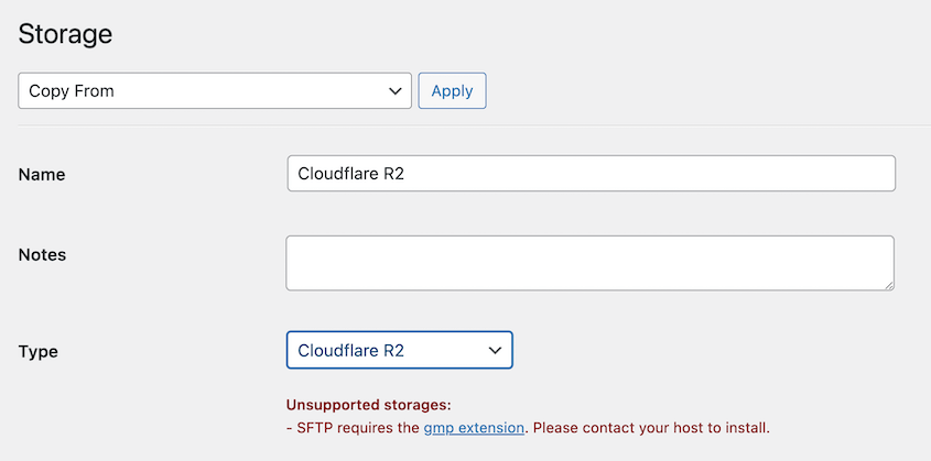 New Cloudflare R2 storage