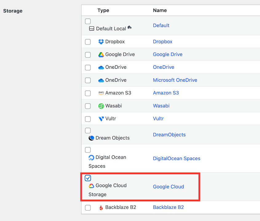 Scheduled Google Cloud backup