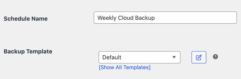 Scheduled weekly cloud backup