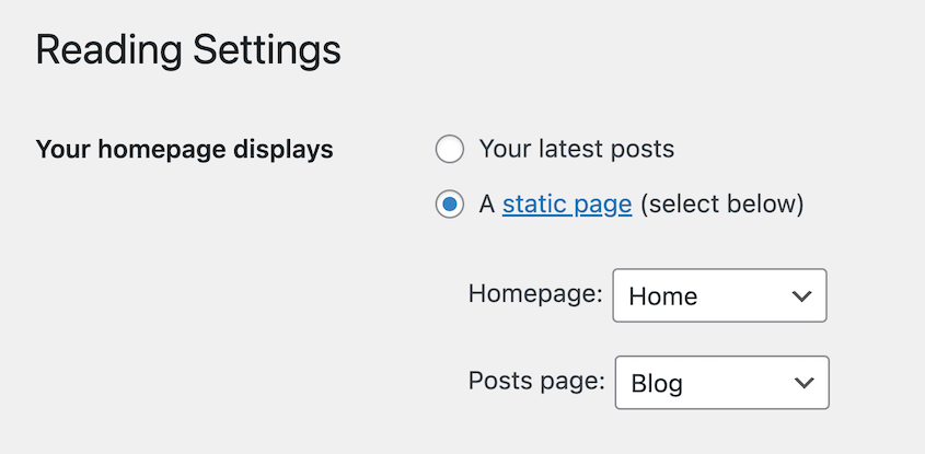 Add static home page