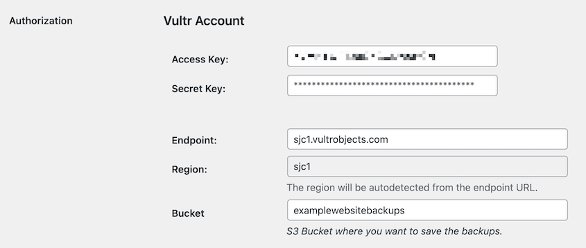 Connect Vultr to Duplicator
