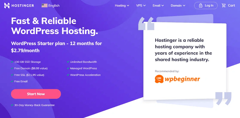Hostinger WordPress hosting