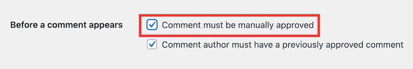 Manually approve WordPress comments