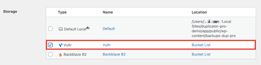 Scheduled backup to Vultr