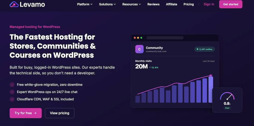 Hospedagem WordPress Levamo