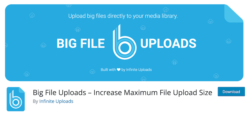 Big File Uploads plugin