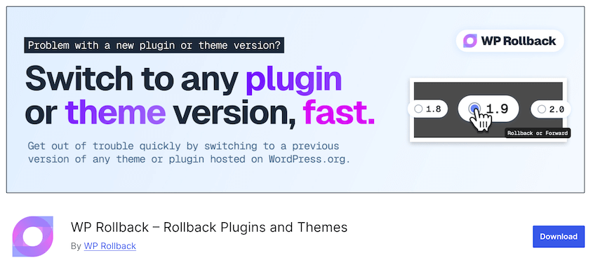 WP Rollback plugin