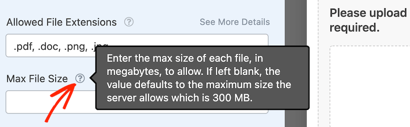 WPForms max upload size