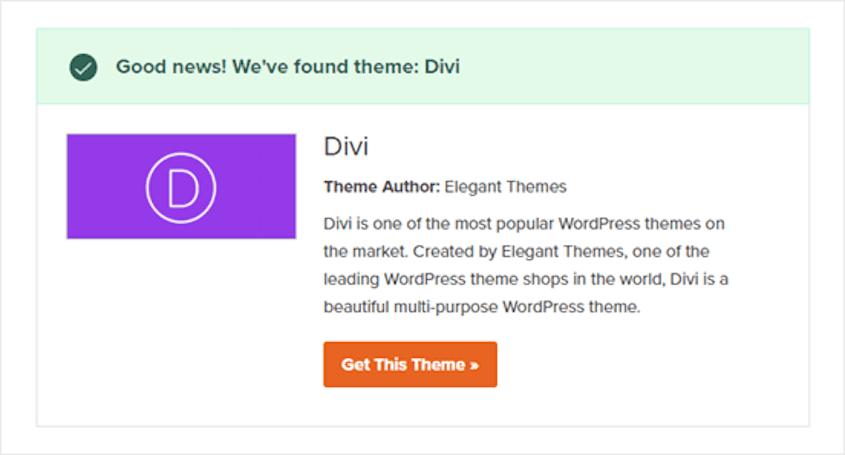 Detected WordPress theme