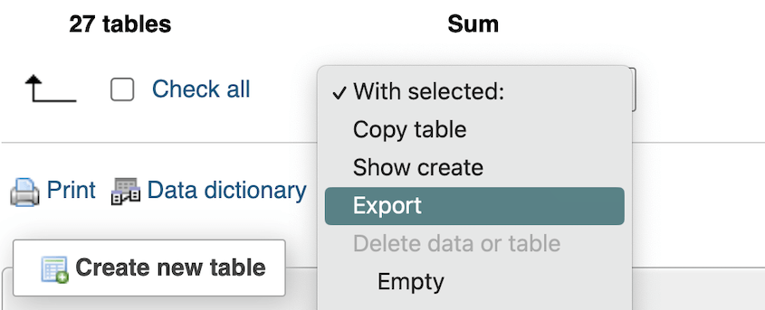 Export multisite subsite database