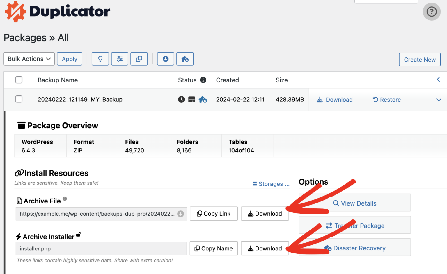 Migrating a full multisite network - Duplicator
