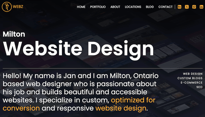 Milton website design