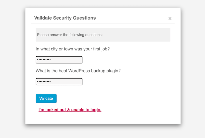 WordPress security questions