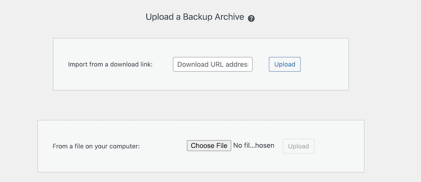 Restore backup with Total Upkeep