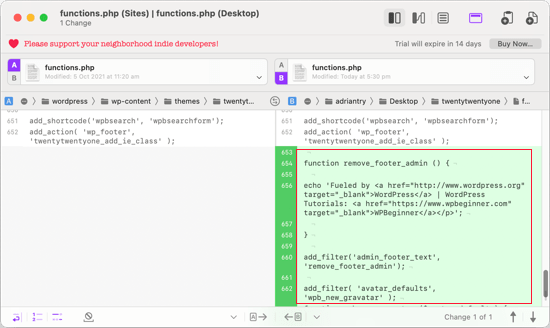 Compare theme functions