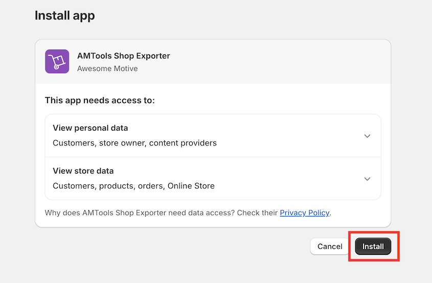 Install Shopify to WP in Shopify