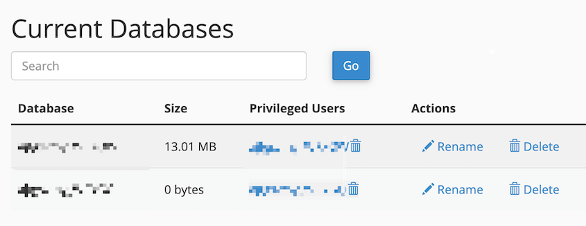 WordPress database credentials