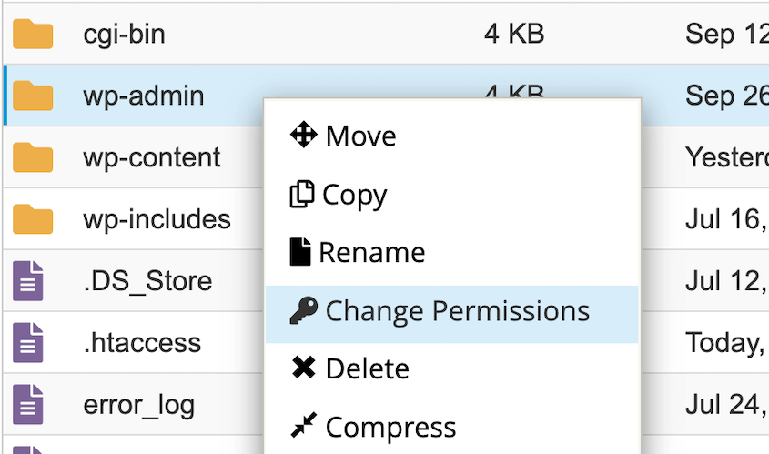 cPanel file permissions