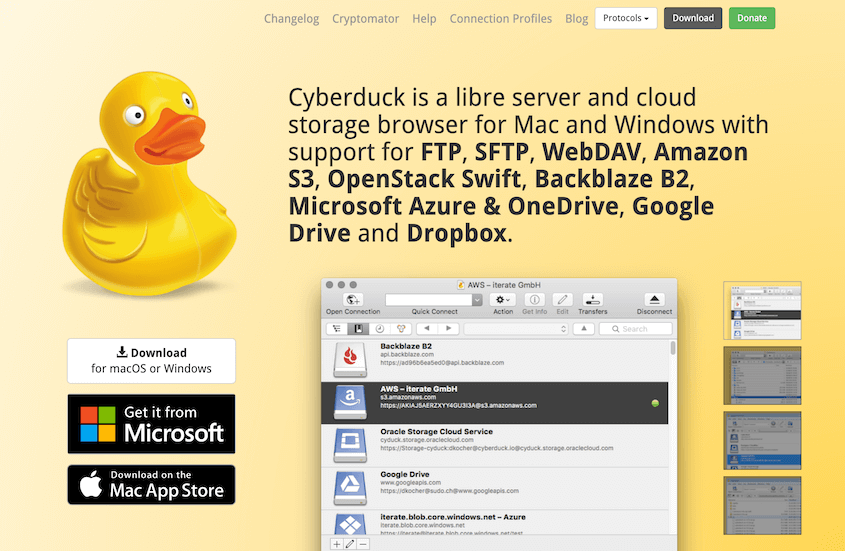 Cyberduck FTP client