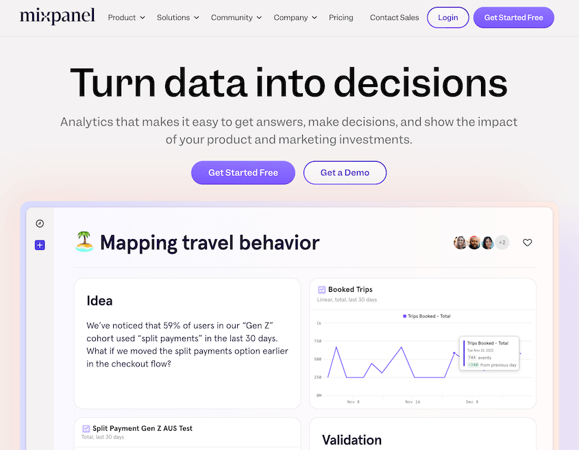 Mixpanel analytics