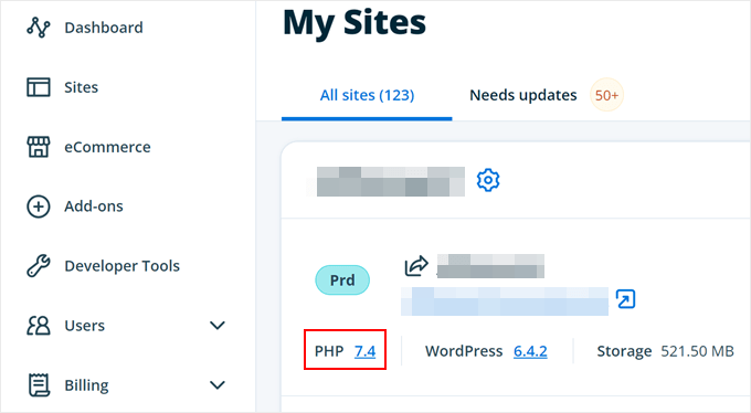 WP Engine PHP version