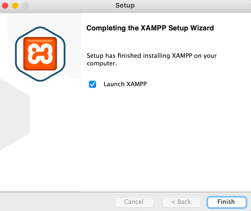 Finish XAMPP installation