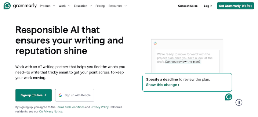 Grammarly website