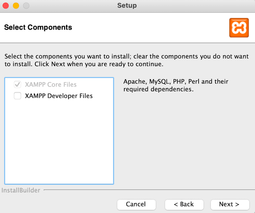 XAMPP install components