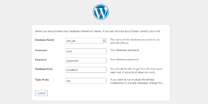 Connect WAMP database