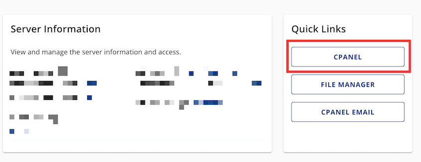 Open cPanel