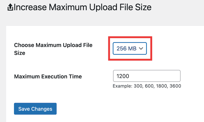 Increase maximum file upload size with a plugin