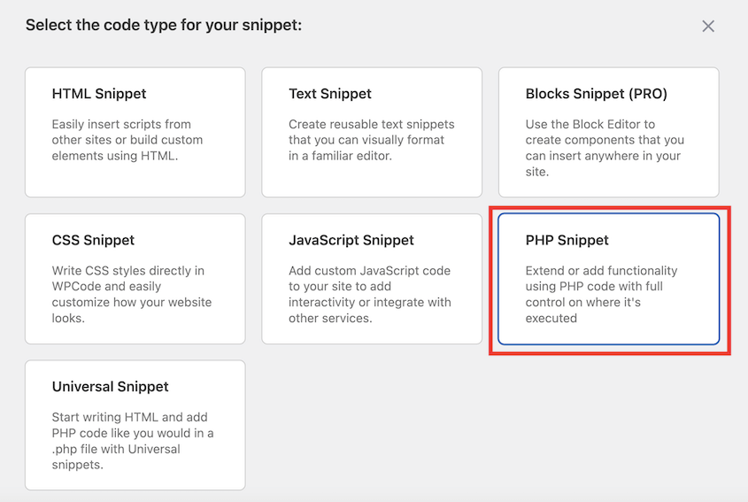 WPCode PHP snippet