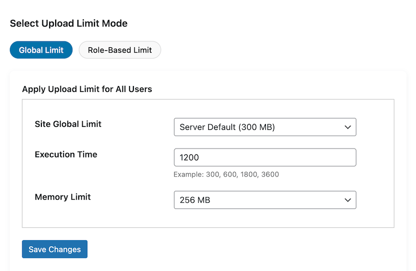 EasyMedia file upload limit