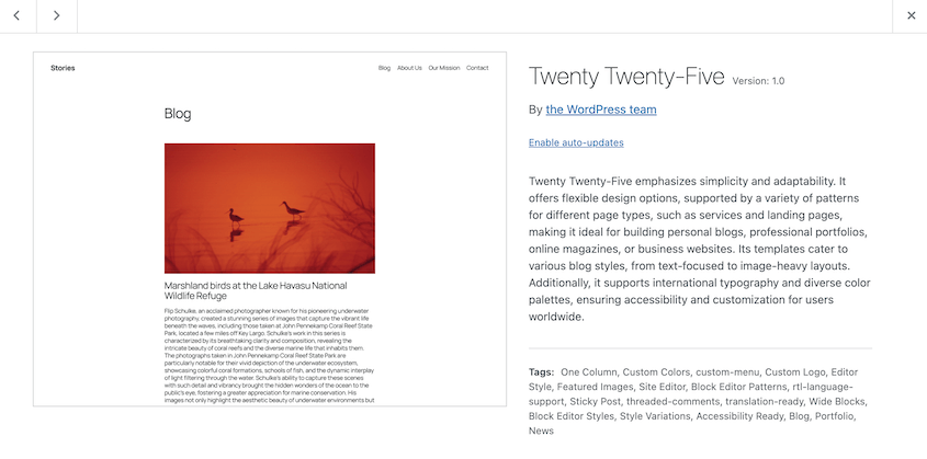 Twenty Twenty-Five theme