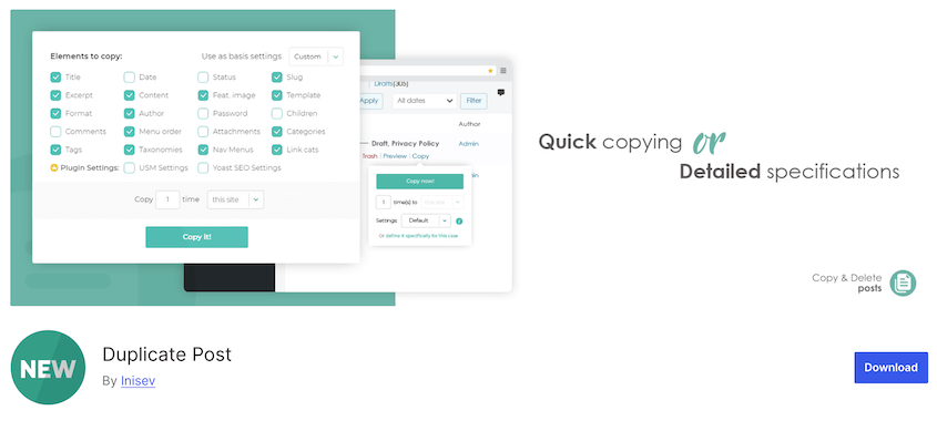 Duplicate Post plugin