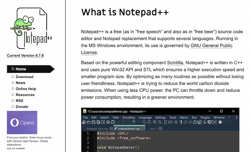 Notepad Code Editor