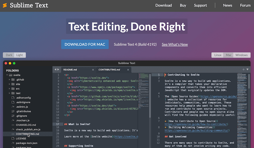 Sublime Text code editor