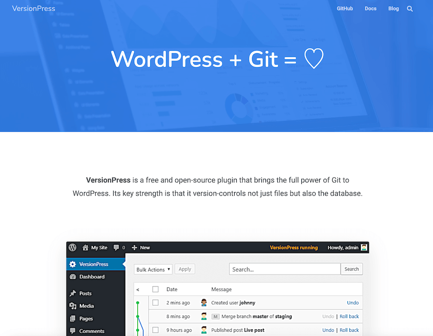 VersionPress plugin