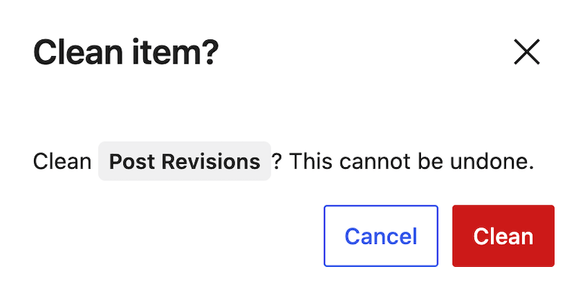 Entfernung von Beitragsrevisionen bestätigen