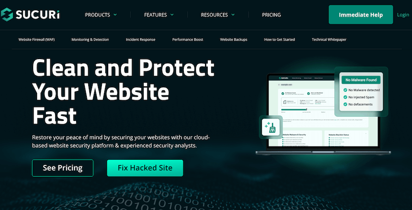 Sucuri security website