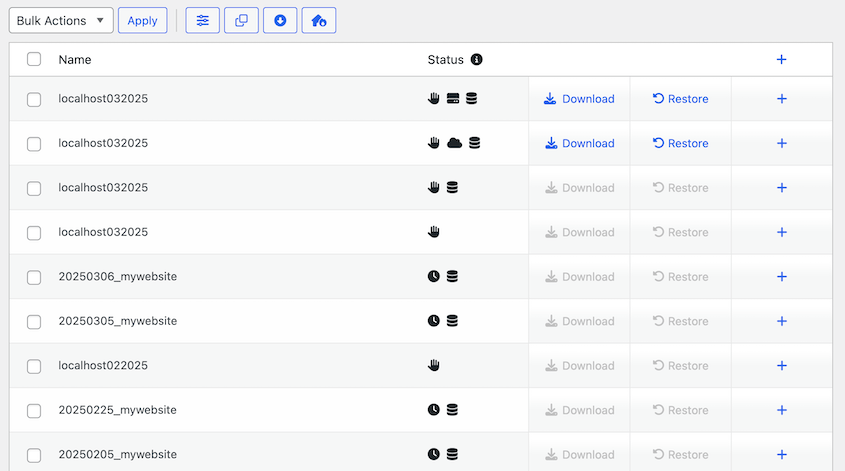 Deleted backup files with records