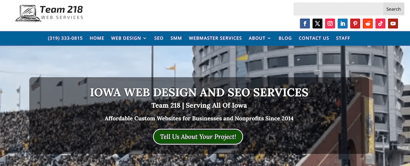 Team 218 Web Services website