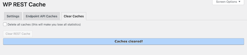 Clear REST API cache