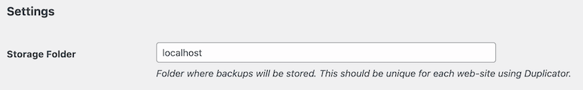 Duplicator storage folder