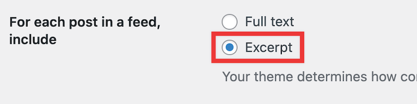 Enable WordPress post excerpts