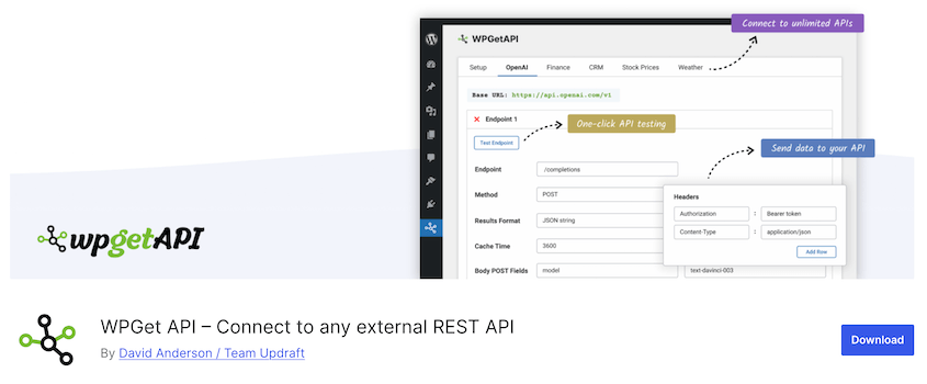 WPGet API plugin