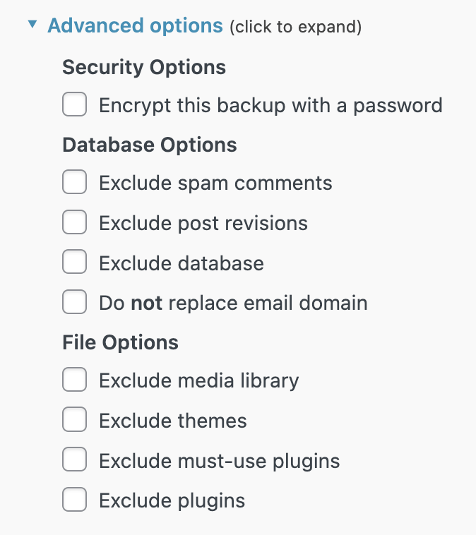 All-in-One WP Migration custom backup